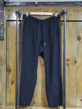 lululemon athletica Black Jogger Pants Army Green Stripe Athletic Athleisure